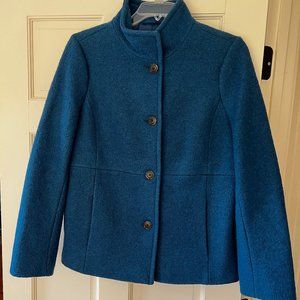 Lands' End Blue Boiled Wool Jacket Coat